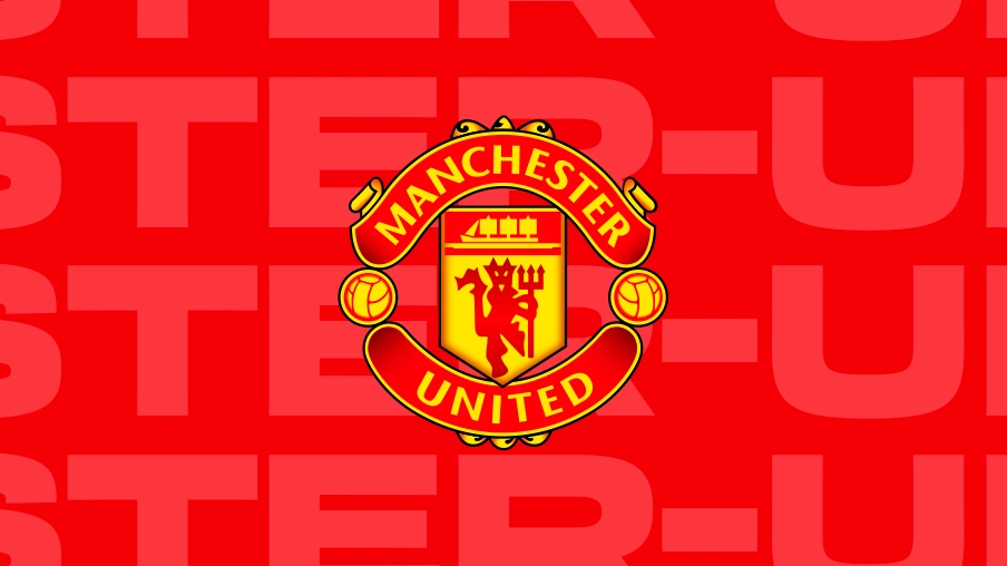 Imagem mostra escudo do Manchester United