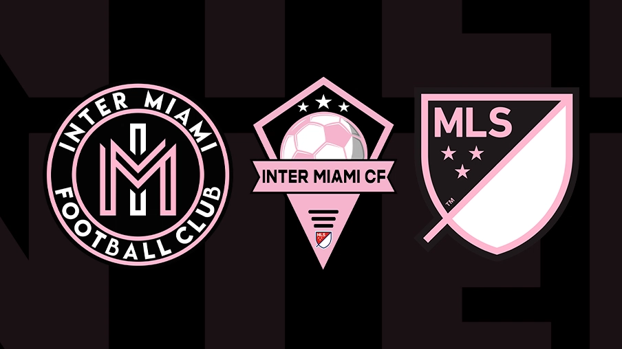 Imagem mostra três escudos históricos do Inter Miami