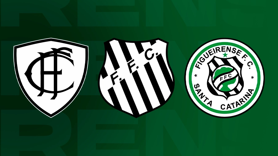 Imagem mostra escudos históricos do Figueirense