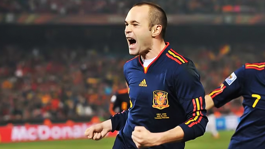 Imagem mostra jogador Andreas Iniesta