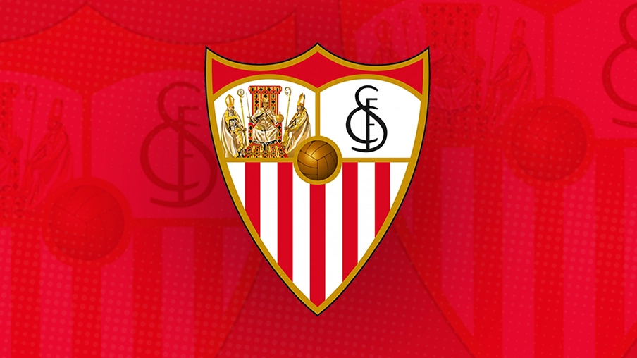 Imagem mostra escudo do Sevilla