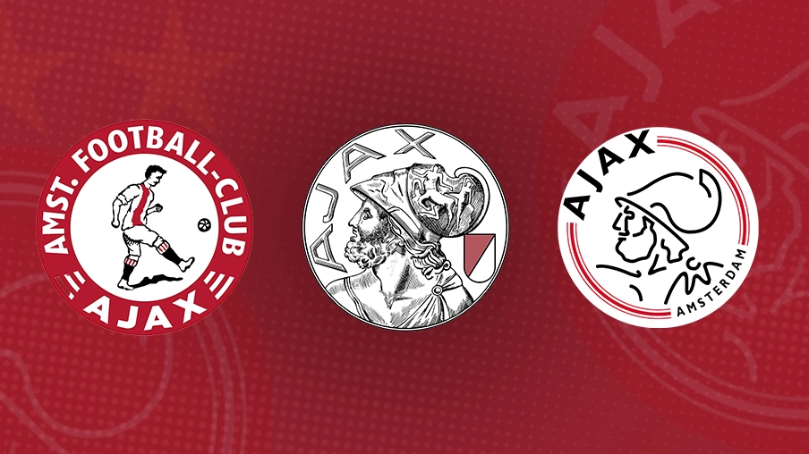 Imagem mostra escudos históricos do Ajax