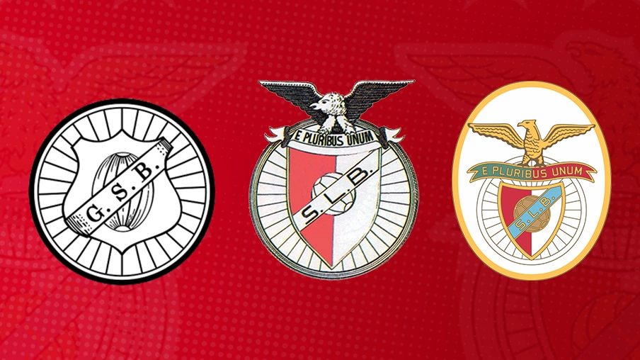 Imagem mostra evolução dos escudos do Benfica