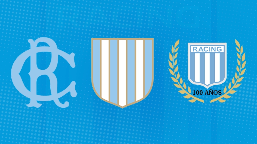 Imagem mostra escudos históricos do Racing