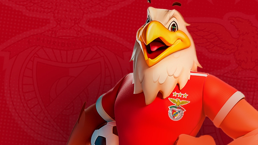 Imagem mostra mascote do Benfica, uma águia