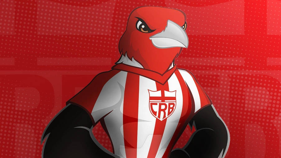 Imagem mostra mascote do CRB, um galo de campina