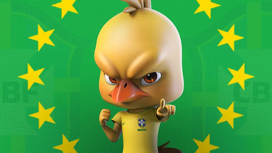 Imagem mostra mascote da Seleção Brasileira