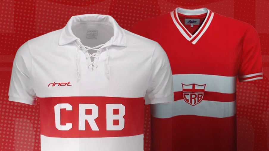 Imagem mostra camisas históricas do CRB