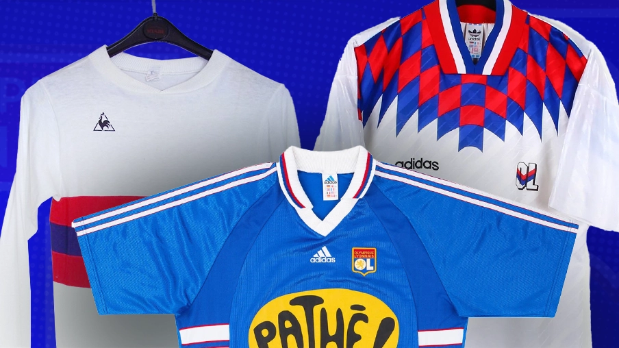 Imagem mostra camisas históricas do Lyon