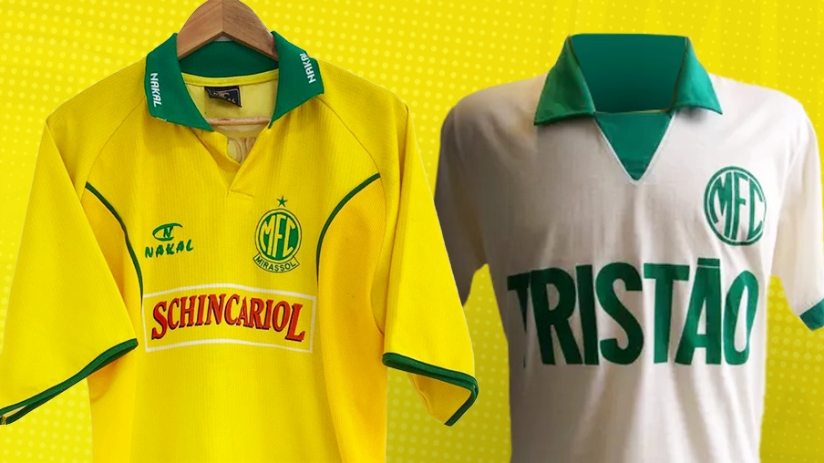 Imagem mostra camisas históricas do Mirassol