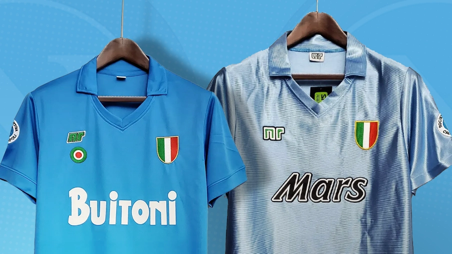 Imagem mostra camisas históricas do Napoli