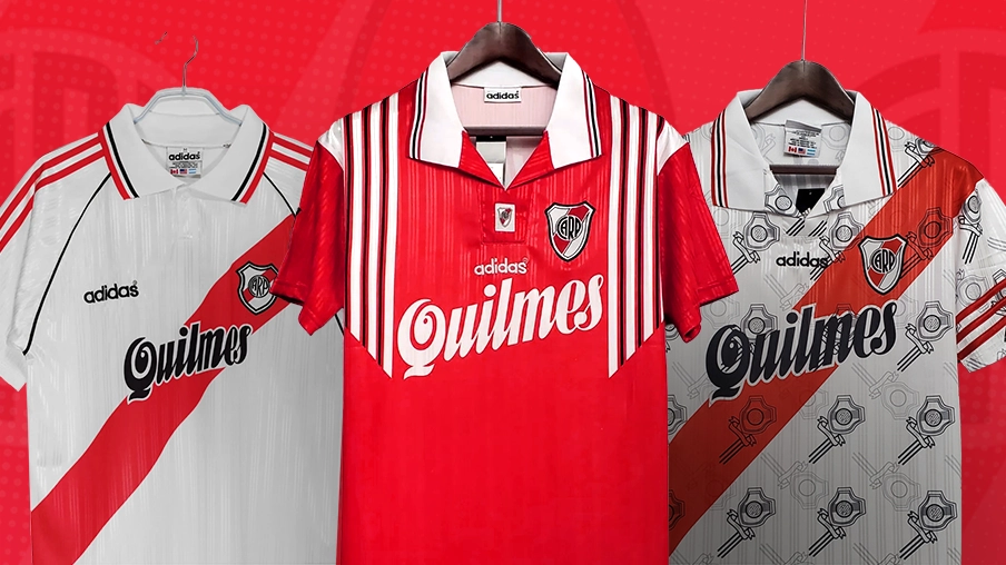 Imagem mostra camisas históricas do River Plate