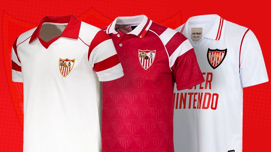 Imagem mostra camisas históricas do Sevilla