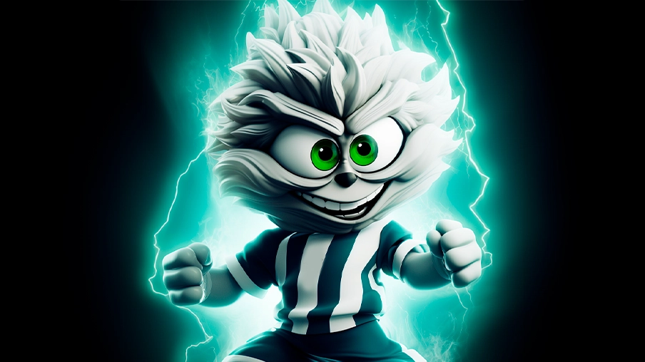 Imagem mostra mascote do Figueirense, um furacão