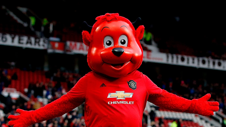 Imagem mostra mascote do Manchester United