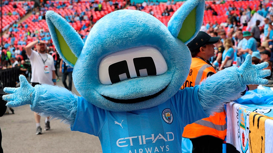 Imagem mostra mascote do Manchester City