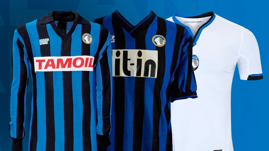 Imagem mostra camisas históricas do Atalanta