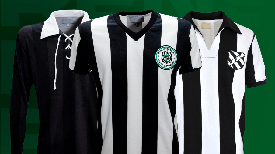 Imagem mostra camisas históricas do Figueirense