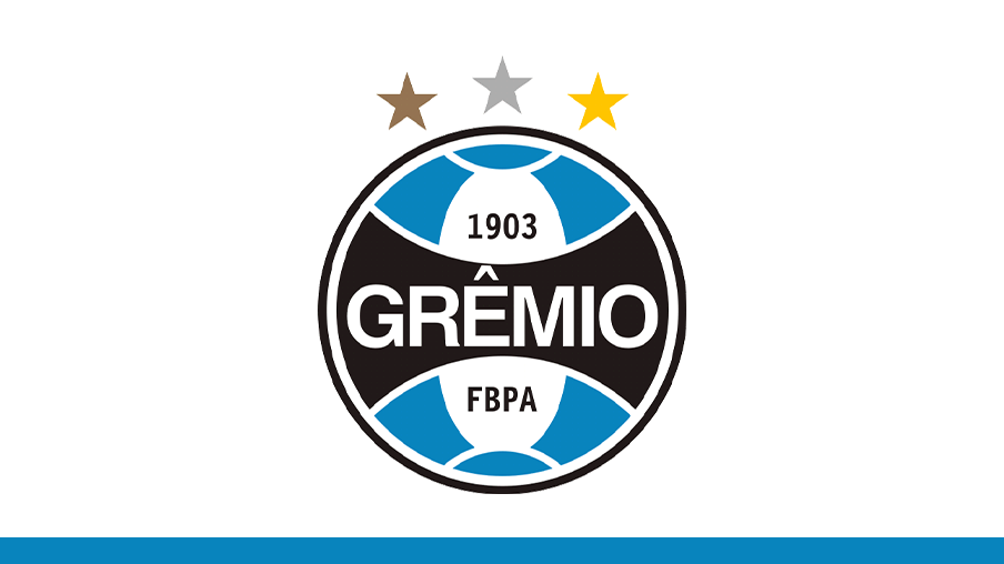 Imagem mostra escudo do Grêmio