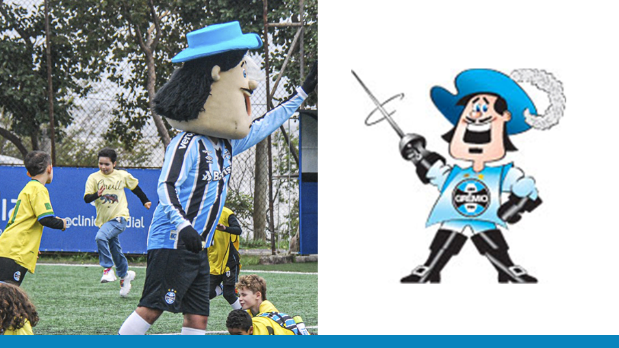 Imagem mostra mascote do Grêmio